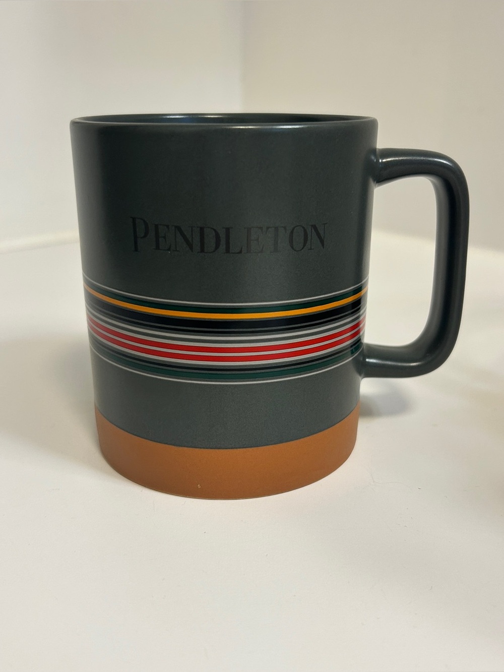 Pendleton Gray Mug with Multicolor Stripe 18oz